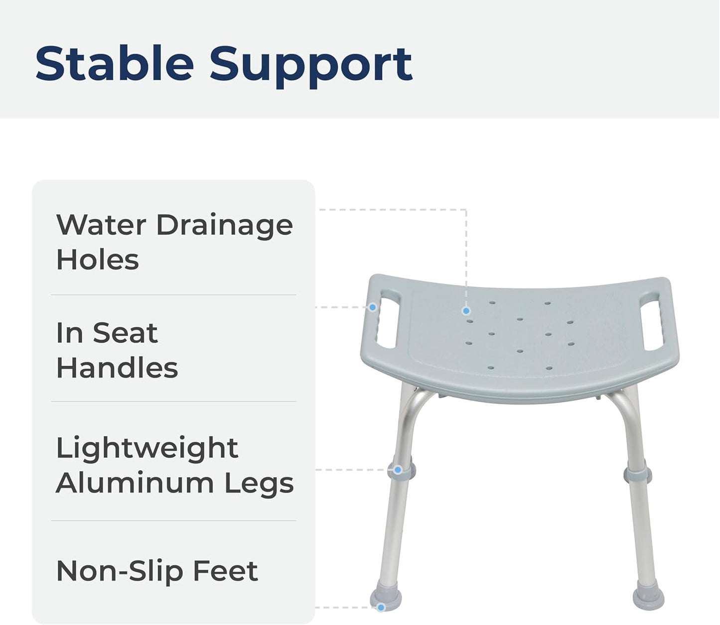 Drive Medical RTL12203KDR Shower Chair – Adjustable, Safe & Comfortable Bathing Solution