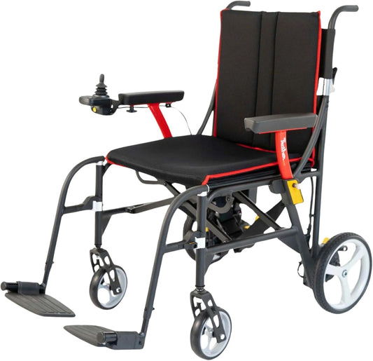FeatherMobility - Black Lightweight Foldable Electric Power Wheelchair - Right Hand Joystick - 33lb Frame