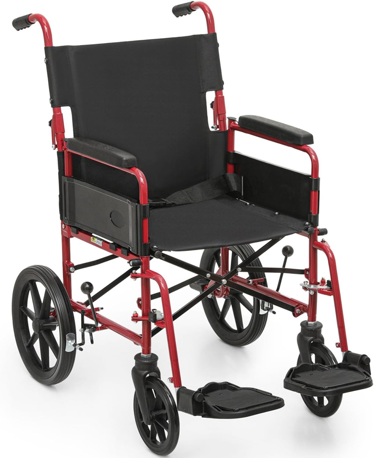 Wheelchair, Folding Transport Wheelchair with Swing-Away Foot Rest and Removable Flip Back Armrests, 18" Wide Seat for Adults Seniors Transfers, 300lbs, Black