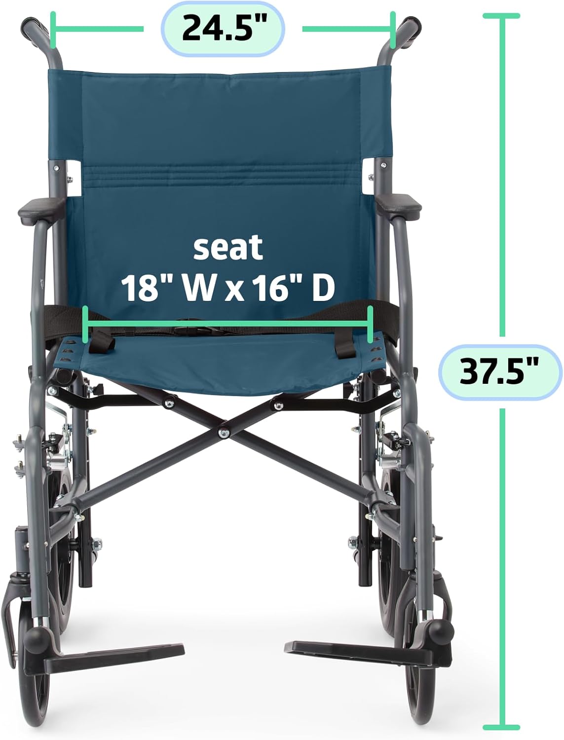 Medline Basic Steel Transport Chair – Durable & Convenient Mobility Aid