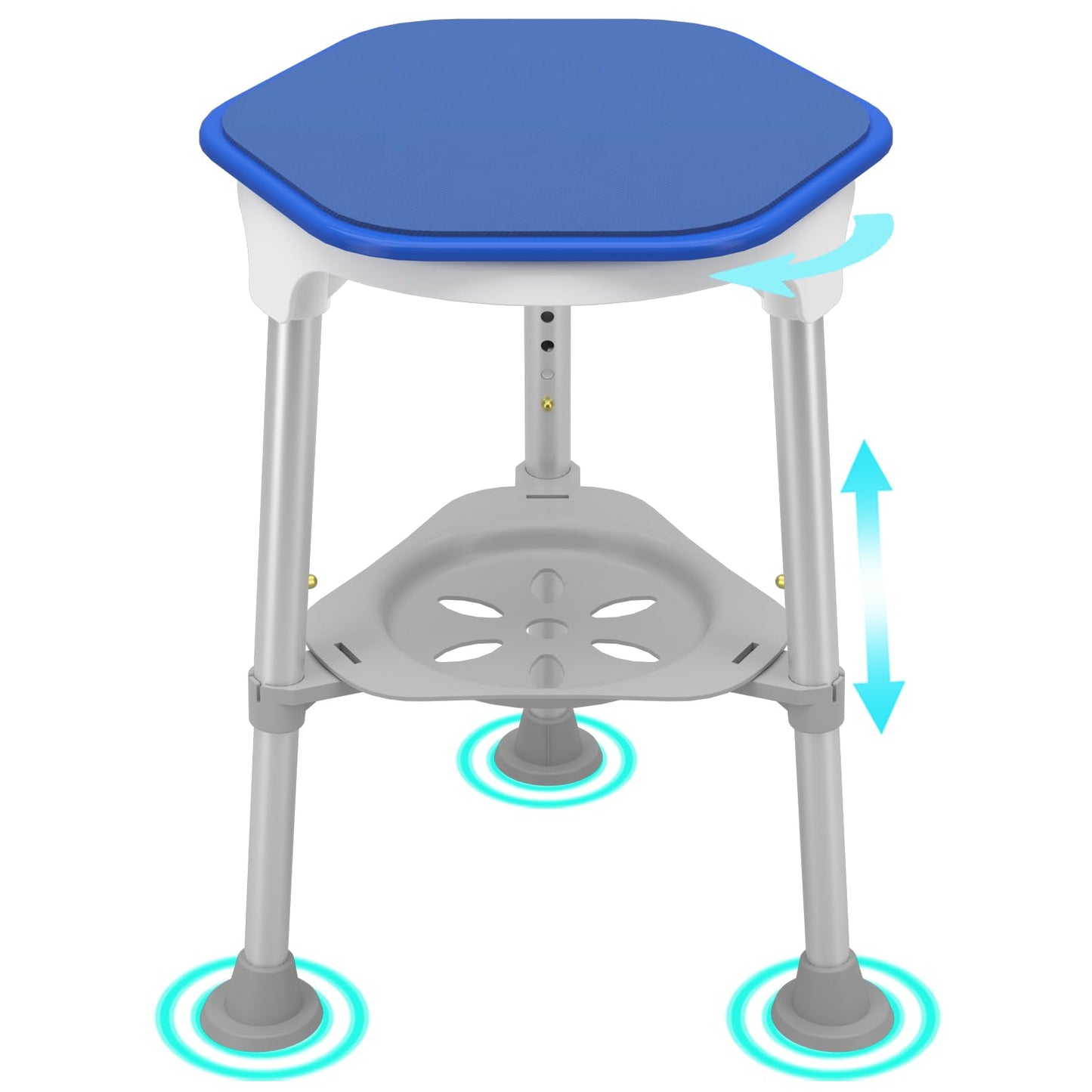Swivel Shower Chair for Inside Shower, 360 Degree Rotating Seat, Small Shower Stool for Bathtub, Bath Chair for Elderly, Disabled, Adults (300lbs)
