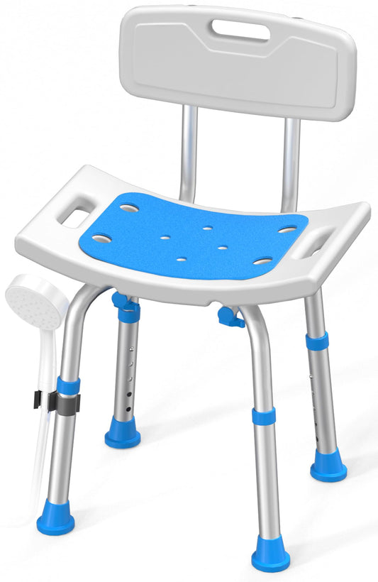 Shower Chair for Inside Shower with Removable Back, FSA/HSA Eligible 400 lbs Heavy Duty Bath Seat for Bathtub, Safety Bath Stool for Seniors and Disabled