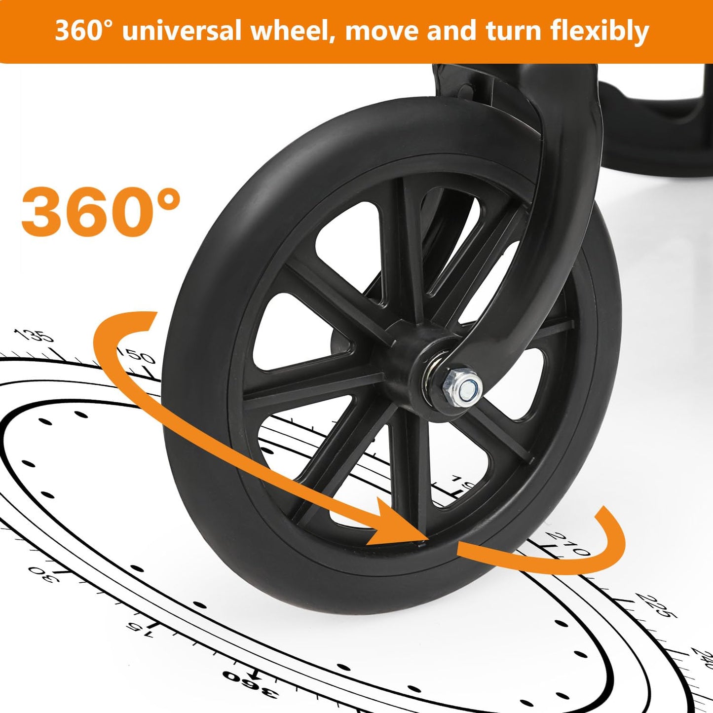 Wheelchair, Folding Transport Wheelchair with Swing-Away Foot Rest and Removable Flip Back Armrests, 18" Wide Seat for Adults Seniors Transfers, 300lbs, Black