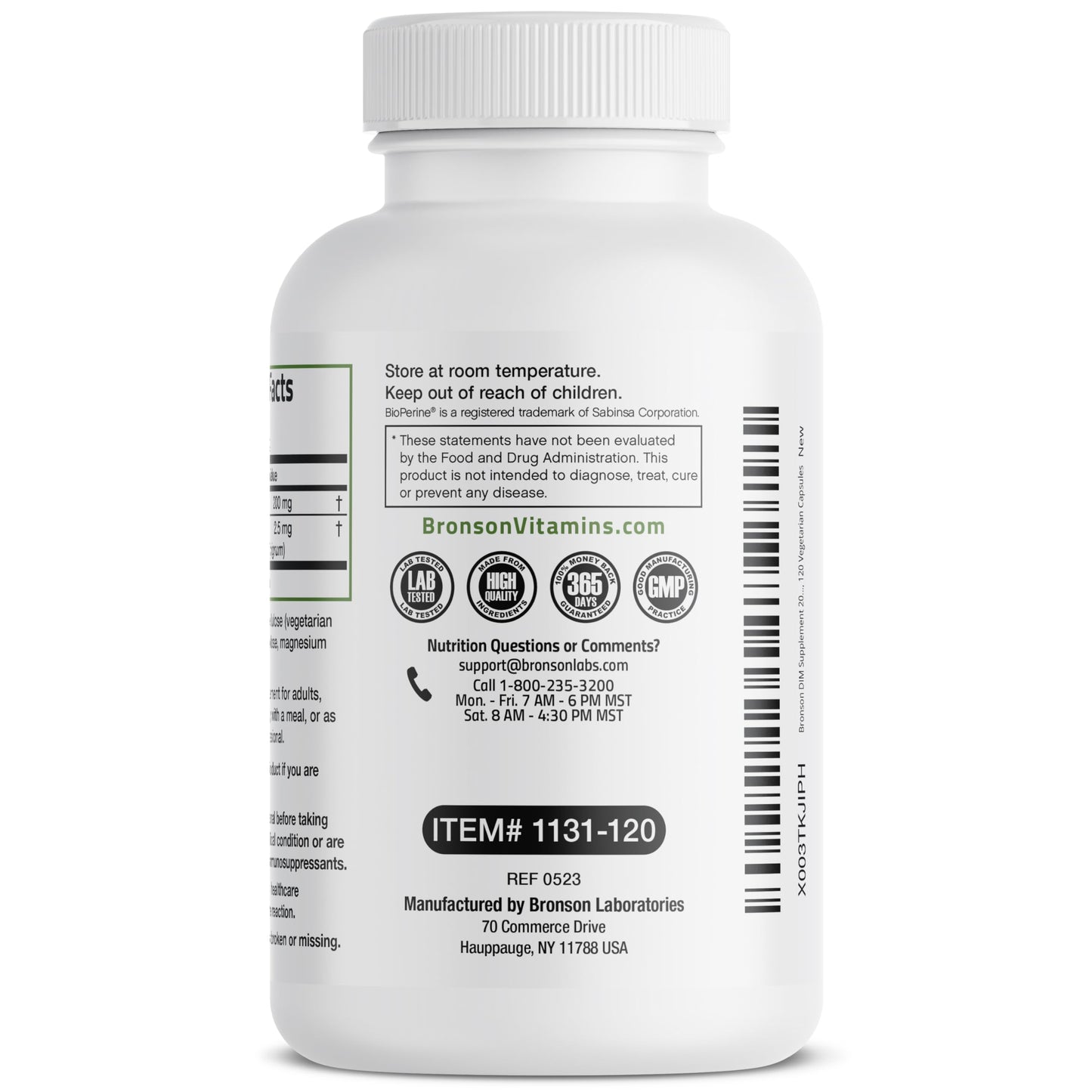 Bronson DIM 200 MG Supplement Diindolymethane with BioPerine for Enhanced Absorption, Estrogen Metabolism & Maintains Balanced Hormone Levels, 60 Vegetarian Capsules