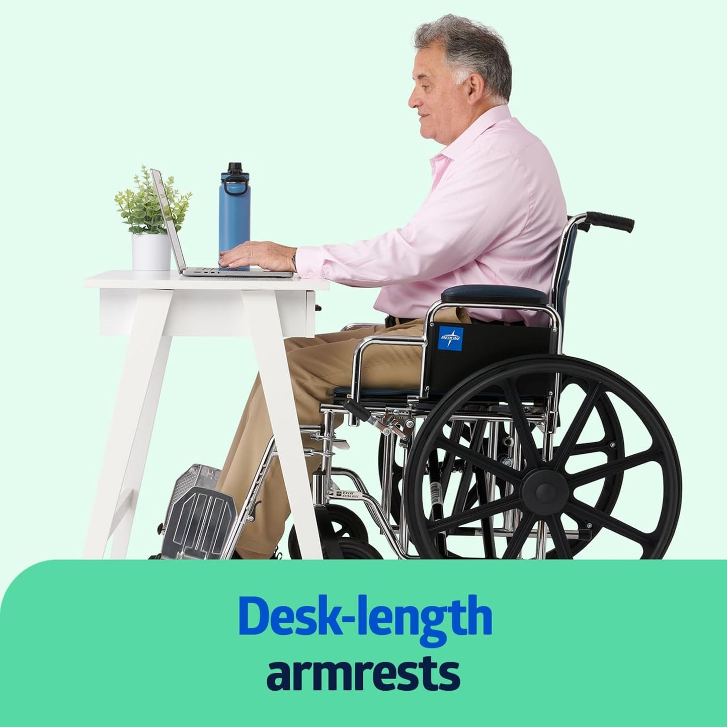 Medline Excel Extra-Wide Bariatric Wheelchair – Heavy-Duty Mobility Support for Adults & Seniors