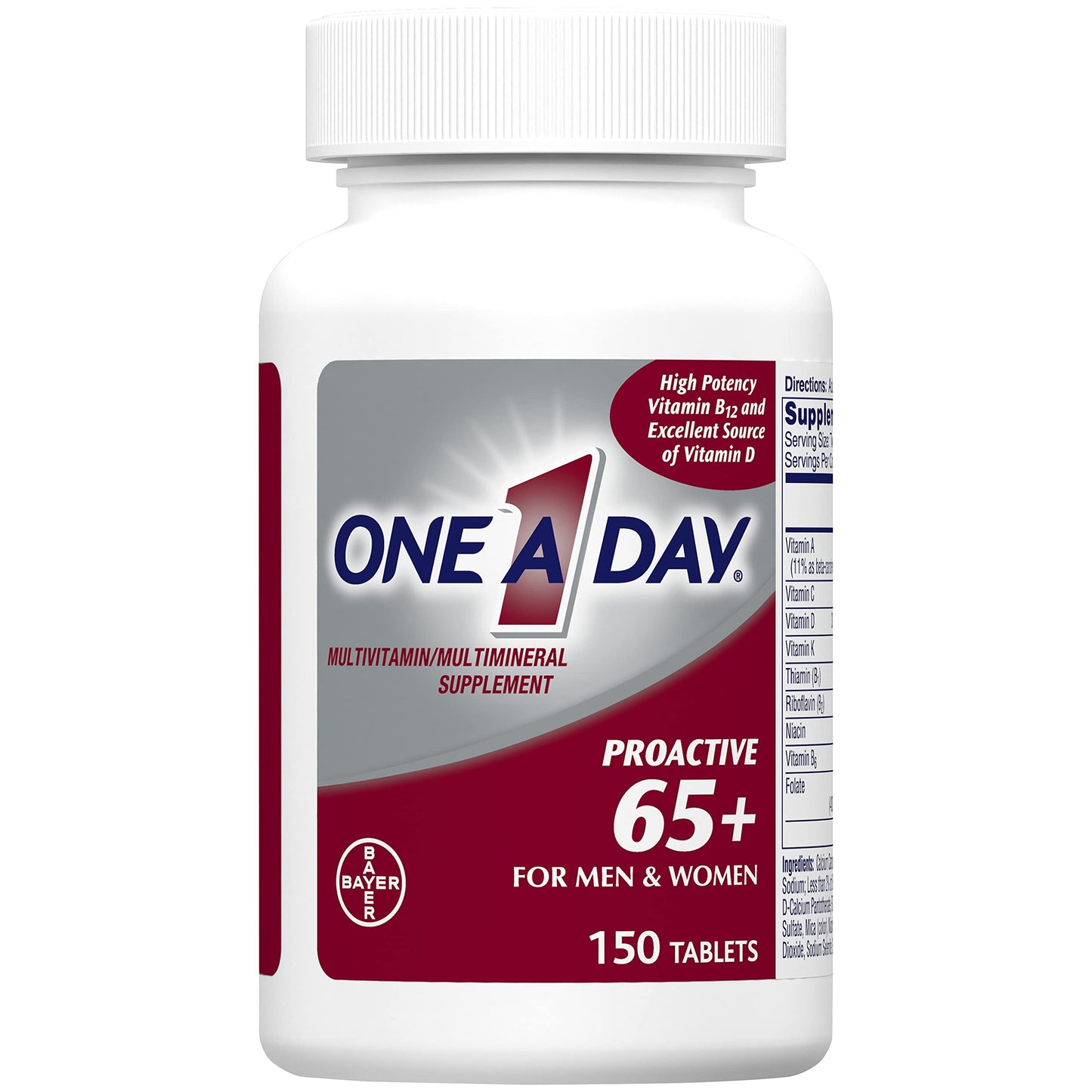 One A Day Proactive 65+ Multivitamin – Comprehensive Daily Nutrition for Adults 65+