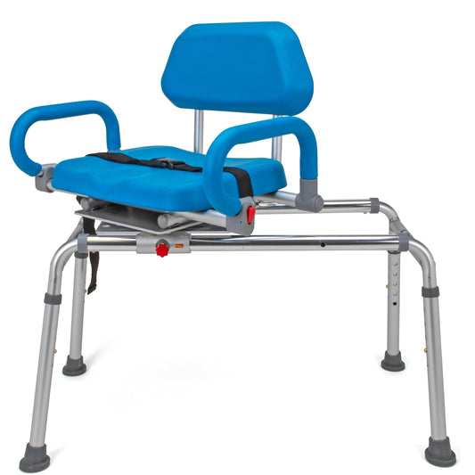 Mobo Sliding Shower Chair, Tub Transfer Bench with Swivel Seat - Adjustable Height, Locking Mechanism - Water Proof, 330 lbs Weight Capacity, Inside Shower for Elderly, Seniors, Handicap