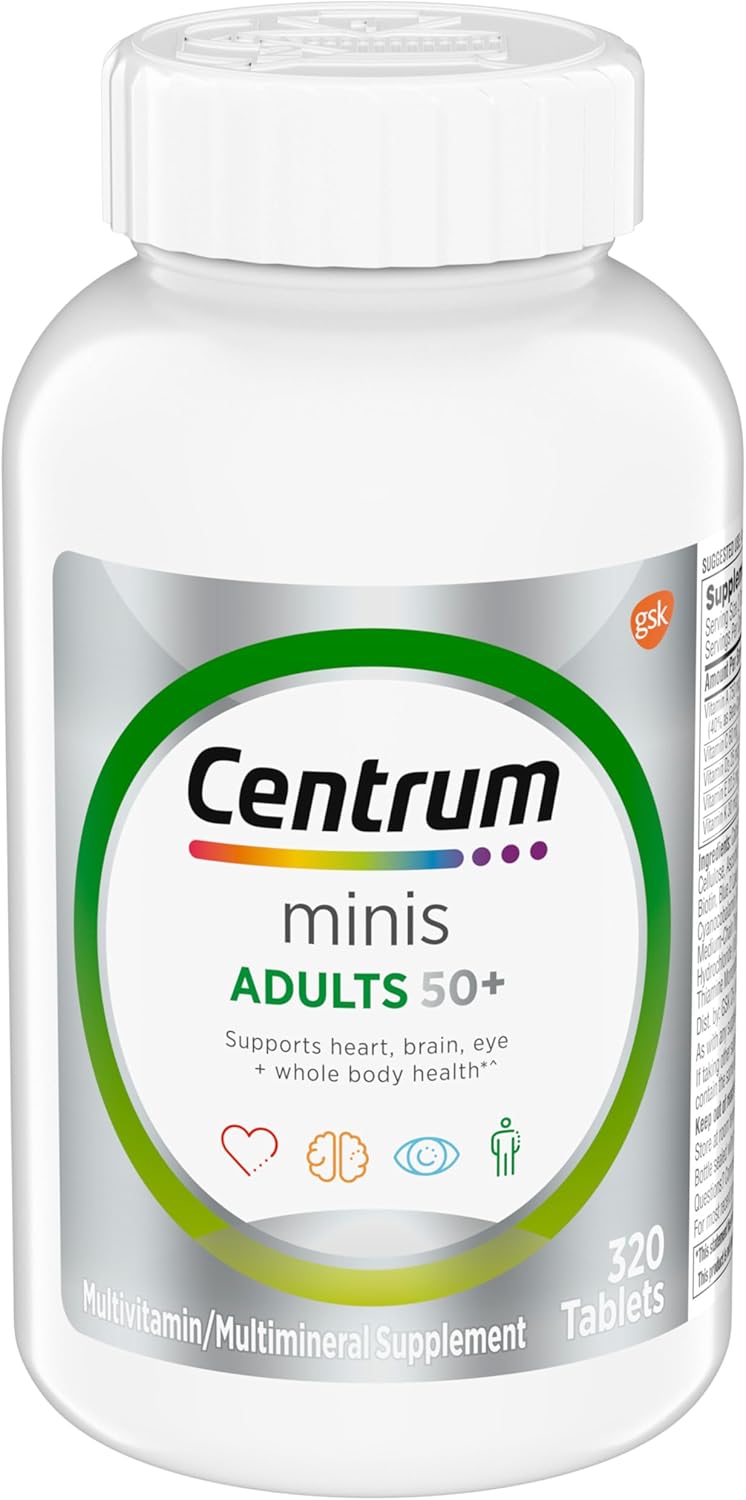 Centrum Minis Silver Multivitamin Tablet for Adults 50 Plus – Essential Daily Nutrition for Memory, Cognition & Overall Wellness