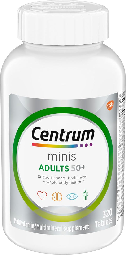 Centrum Minis Silver Multivitamin Tablet for Adults 50 Plus – Essential Daily Nutrition for Memory, Cognition & Overall Wellness