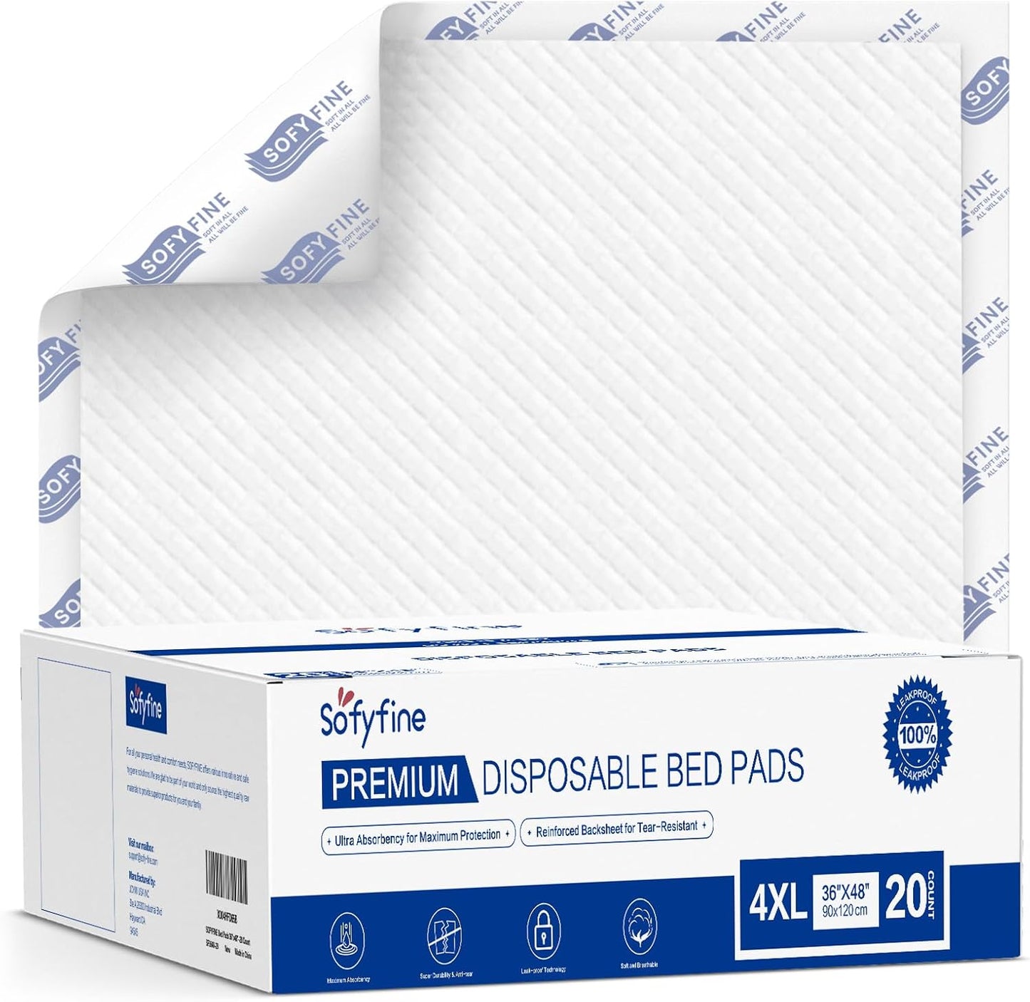 Bundle Total 120 Pads-Waterproof Chucks 23"x36"[100 Pads],Extra Large Disposable Bed Pads 36"x 48"(20 Count) Adult Chucks Incontinence Underpads,Thicken Premium Tear Resistant Waterproof Pee