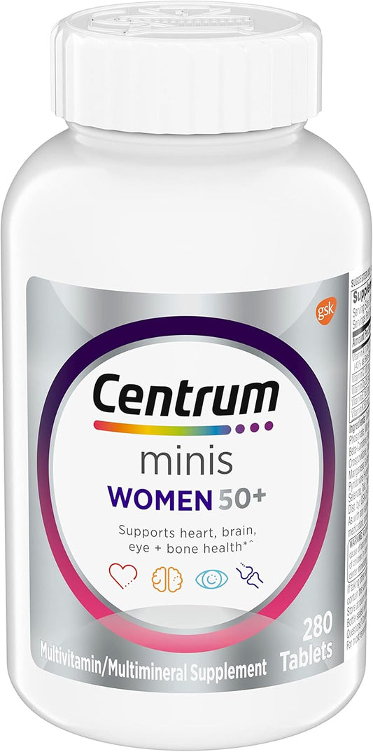Centrum Minis Silver Women's Multivitamin for Women 50 Plus – Essential Daily Nutrition for Memory, Cognition & Overall Wellness