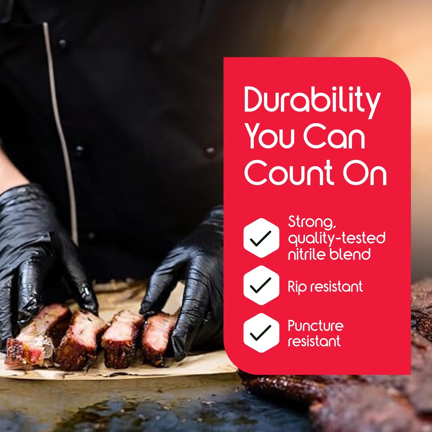 Inspire Black Nitrile Gloves | THE ORIGINAL Quality Black Gloves Disposable Latex Free | 4.5 Gloves Cooking Gloves