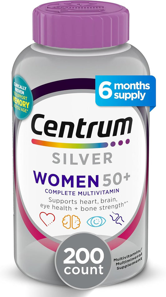 Centrum Silver Women's Multivitamin for Women 50 Plus – Essential Daily Nutrition for Memory, Cognition & Overall Wellness