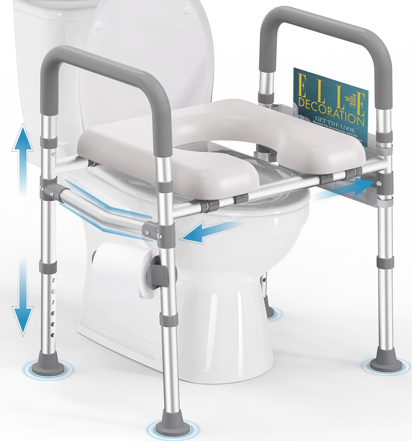 Raised Toliet Seat with Handles and Shower Chair for Inside Shower