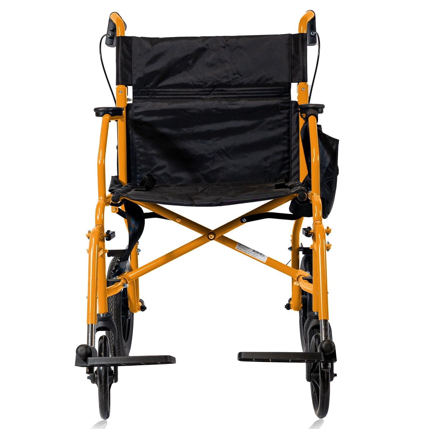 Platinum Health Hummingbird™ Ultra-Lightweight Foldable Transport Wheelchair, Handbrakes,12-Inch Rear Wheels, Extra-Wide Seat. Convenient Table-Length Padded Armrests. (Sunrise Pink)