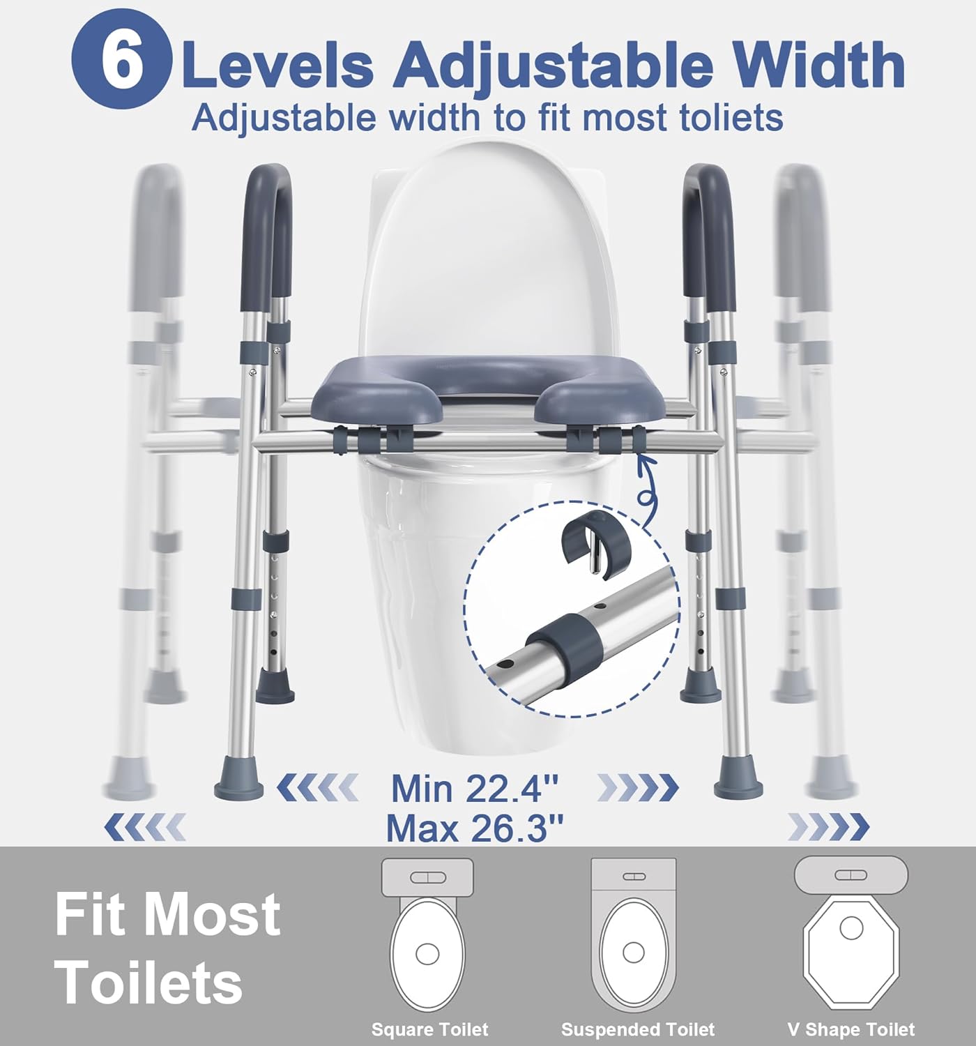 FSA/HSA Eligible Raised Toilet Seat with Handles 400 lbs and Shower Chair with Arms and Back 500 lbs