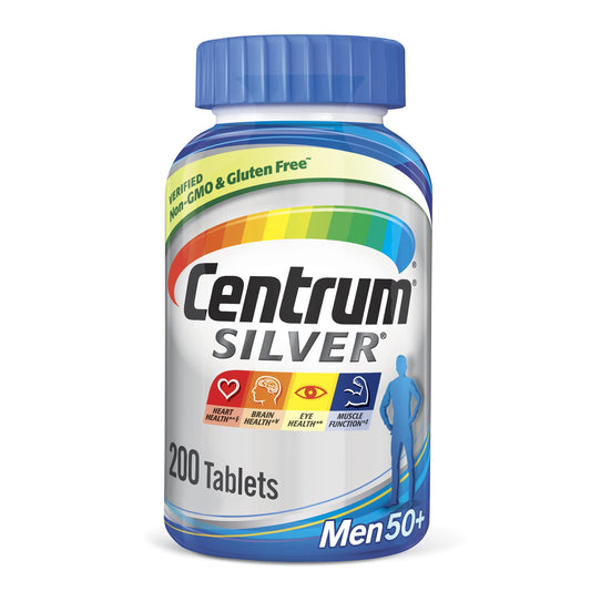 Centrum Silver Men's 50+ Multivitamin – Essential Daily Nutrition for Memory, Cognition & Overall Wellness