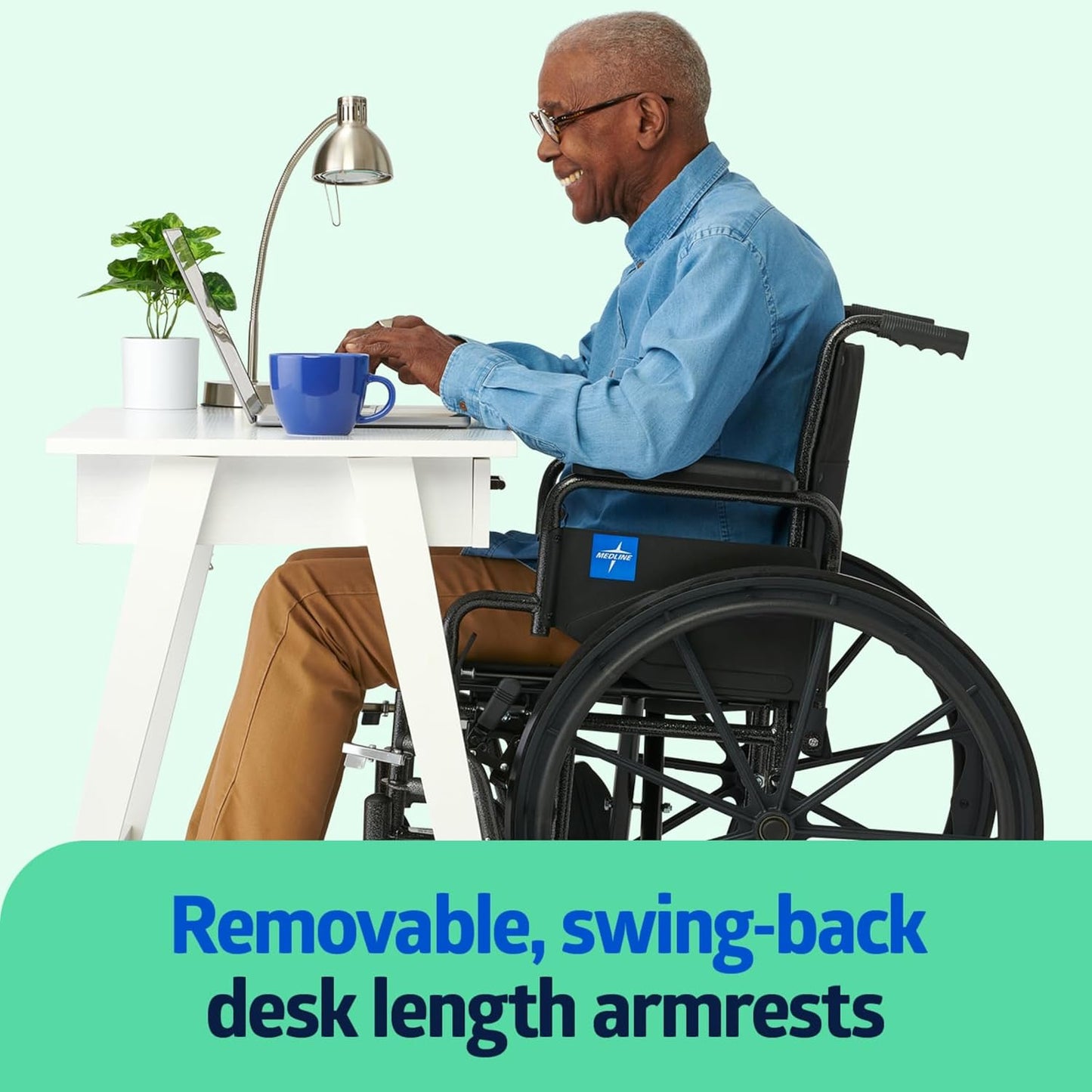 Medline Lightweight Wheelchair for Adults – Comfortable, Foldable & User-Friendly Mobility Solution