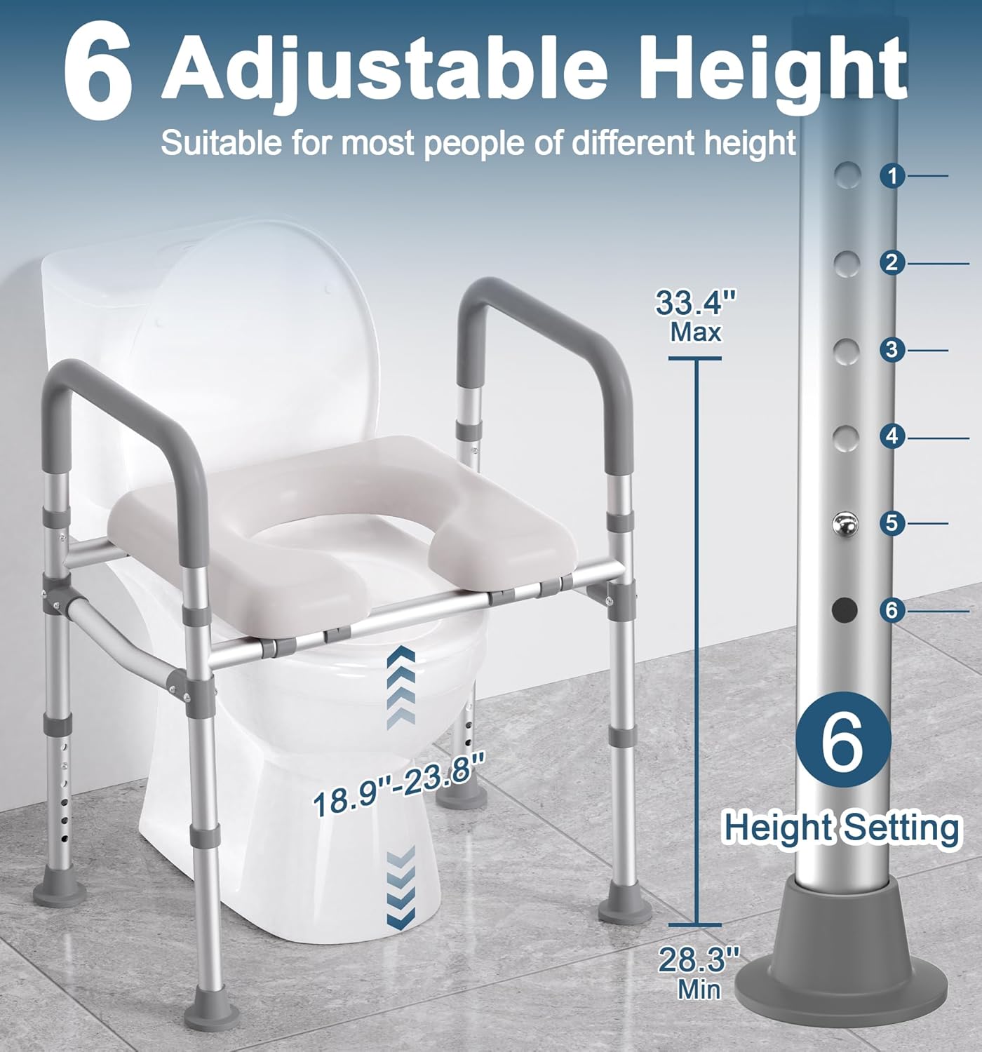 Raised Toliet Seat with Handles and Shower Chair for Inside Shower