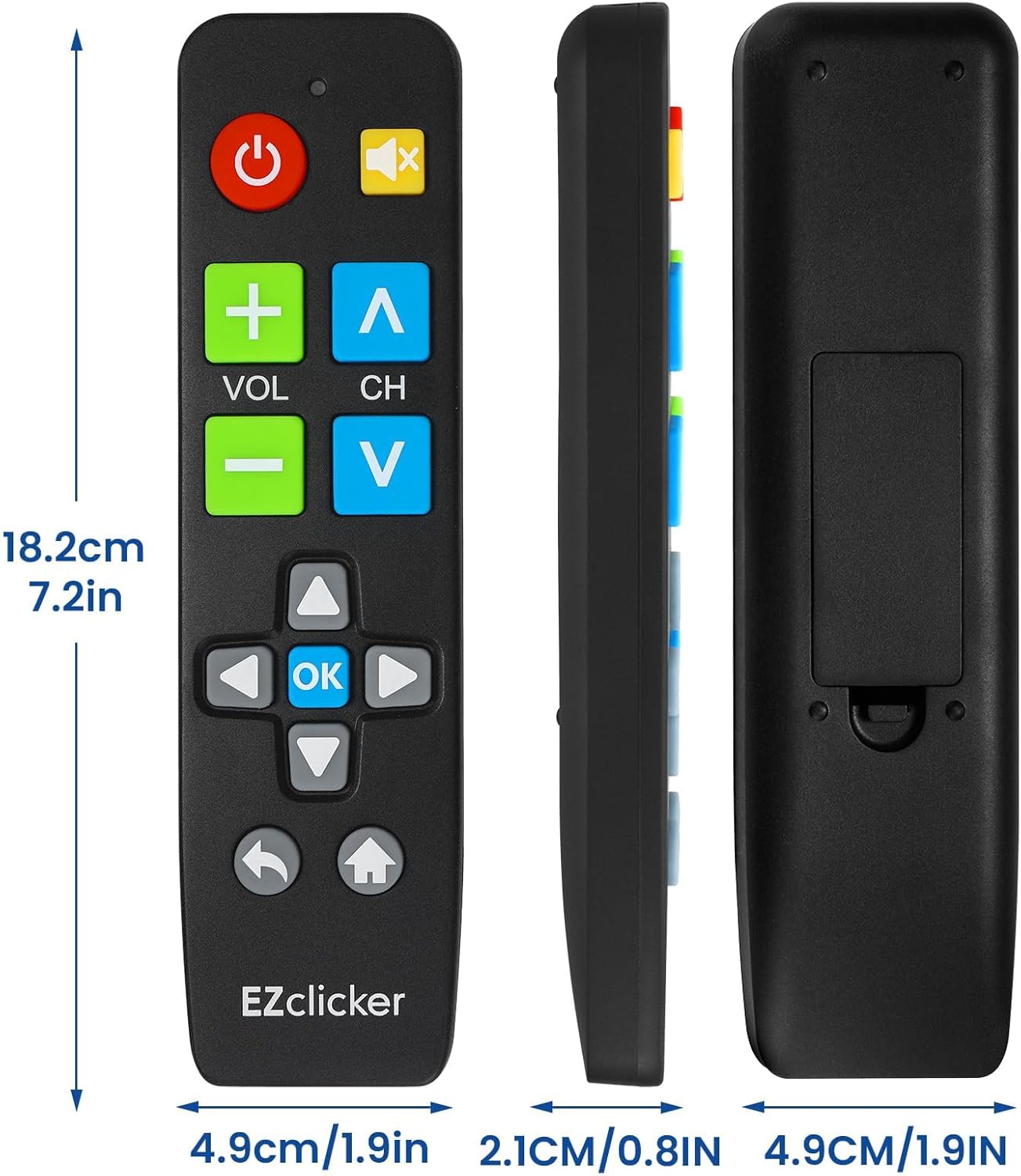 Big Button Universal TV Remote (Black) – Simple, Accessible & Smart Control