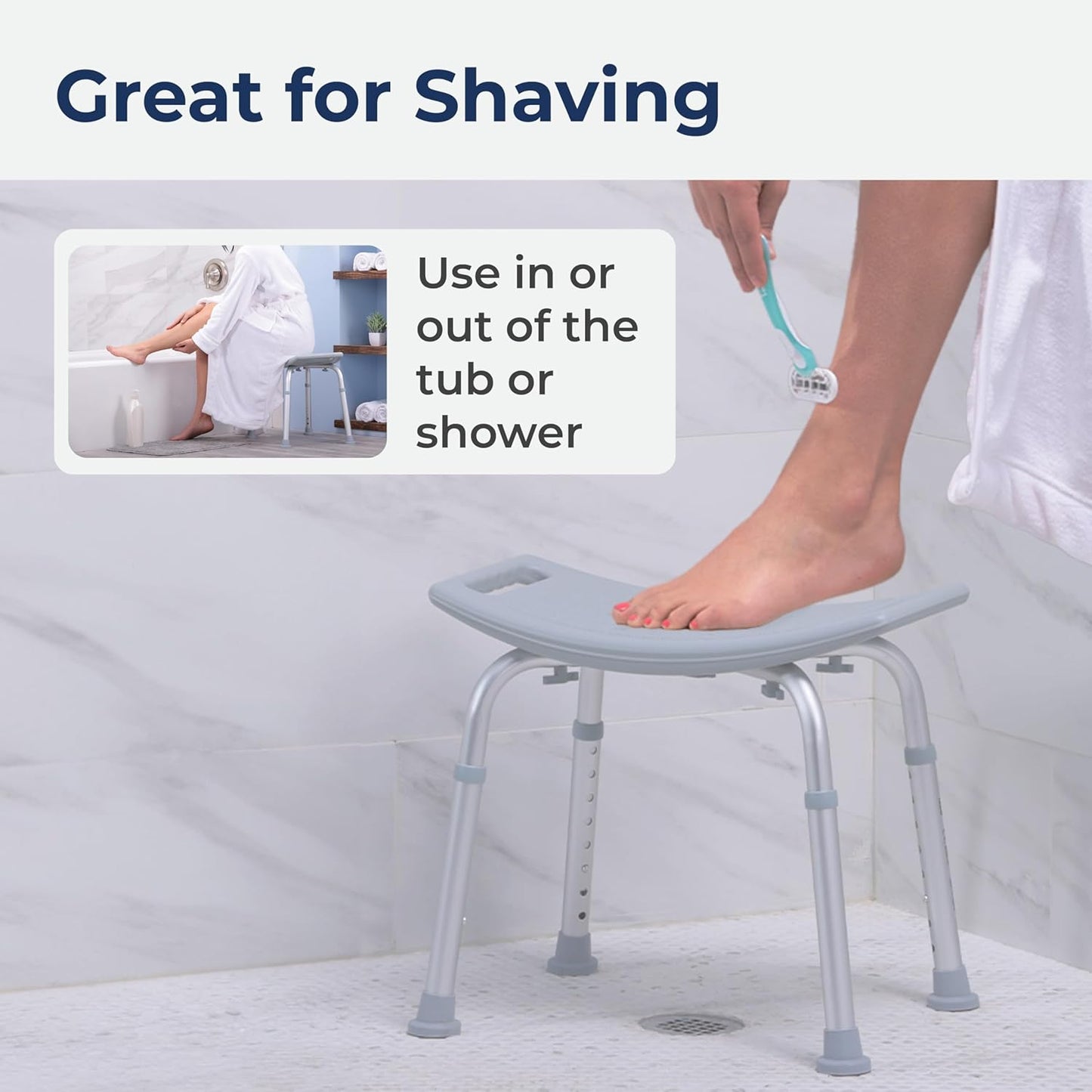 Drive Medical RTL12203KDR Shower Chair – Adjustable, Safe & Comfortable Bathing Solution
