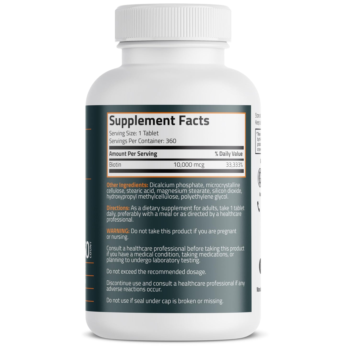 Bronson Biotin 10,000mcg, Supports Healthy Hair, Skin and Nails, Vegetarian, Non-GMO, 150 Tablets