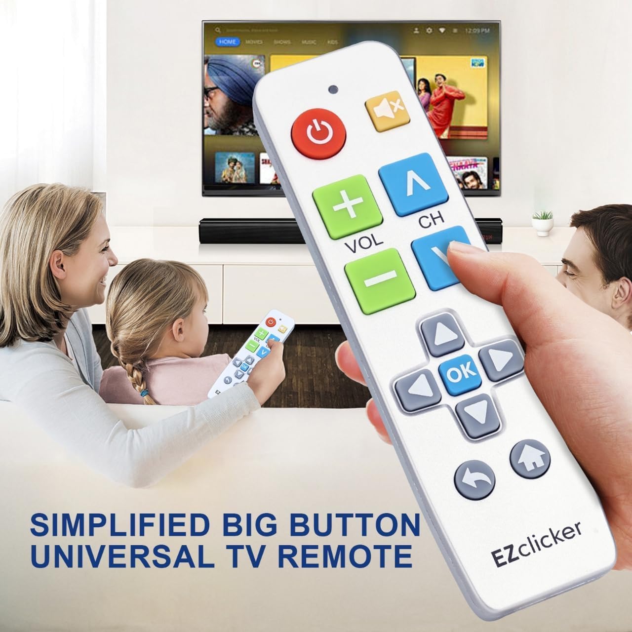 Big Button Universal TV Remote (Black) – Simple, Accessible & Smart Control
