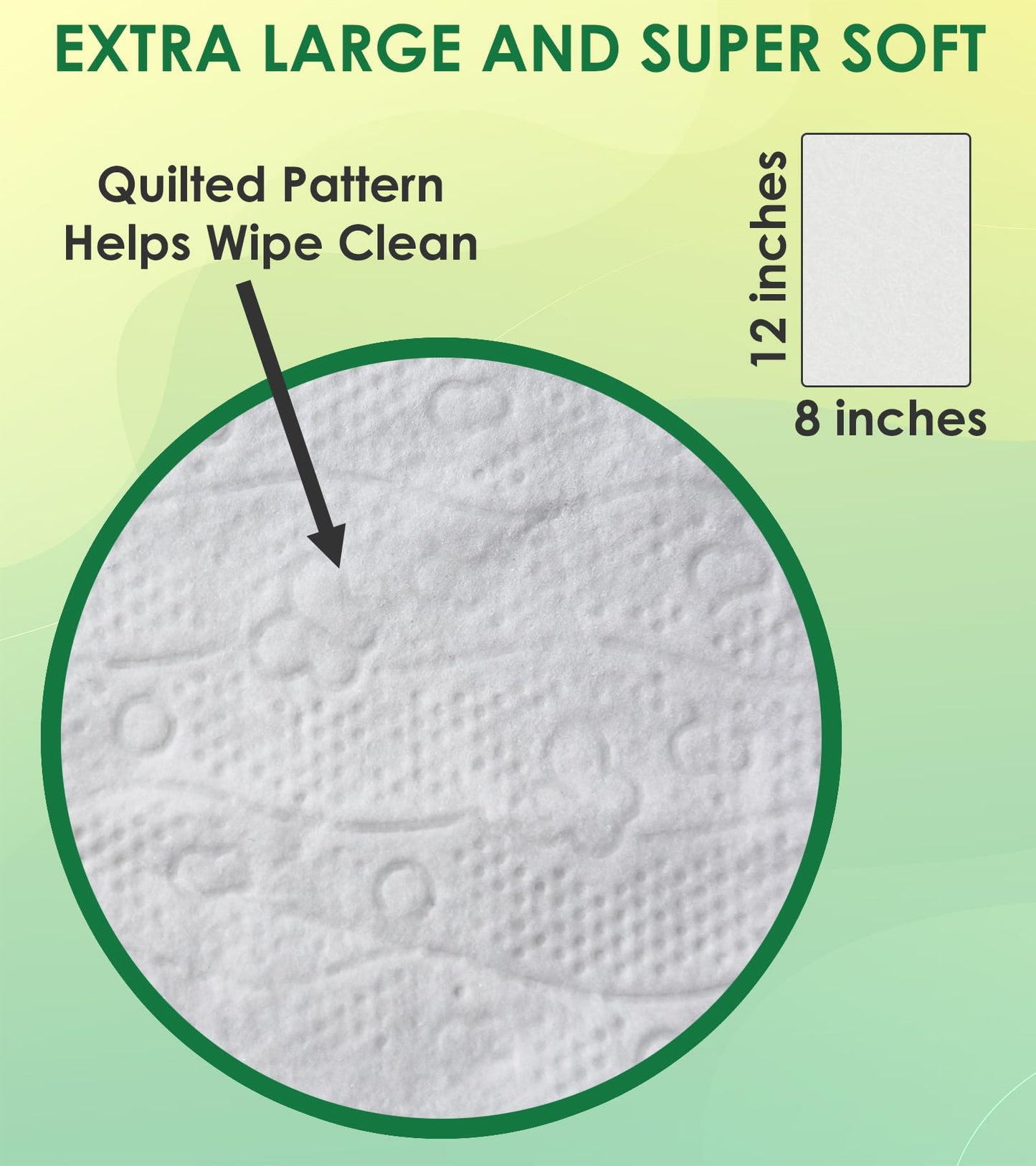 LivDry Adult Wet Wipes, Large Disposable Washcloths 12x8 Inches, Wipes for Elderly, Body Wash Wipes for Cleaning, 40 Count (6 Pack)