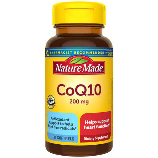 Nature Made CoQ10 200mg, Dietary Supplement for Heart Health Support, 80 Softgels, 80 Day Supply