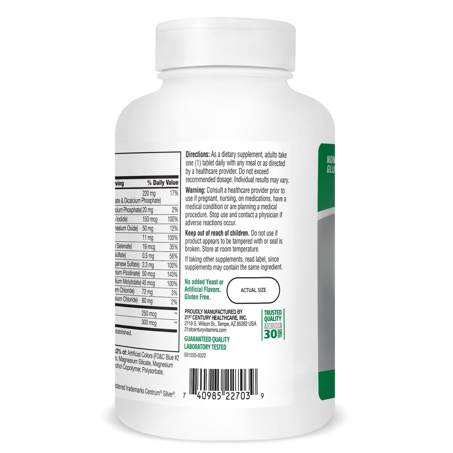 21st Century Sentry Senior Tablets, 265 Count – Comprehensive Multivitamin & Multimineral Support