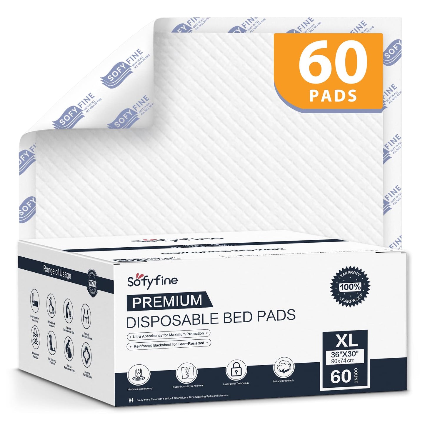 150 Gram Heavy Duty Chucks 40"x36" Disposable Tear Resistant Adult Incontinence Bed Pads,3XL Extra Large Thicken Puppy Pee Pad,10X Super Absorbency 360 Lb Transfer[20 Pads]