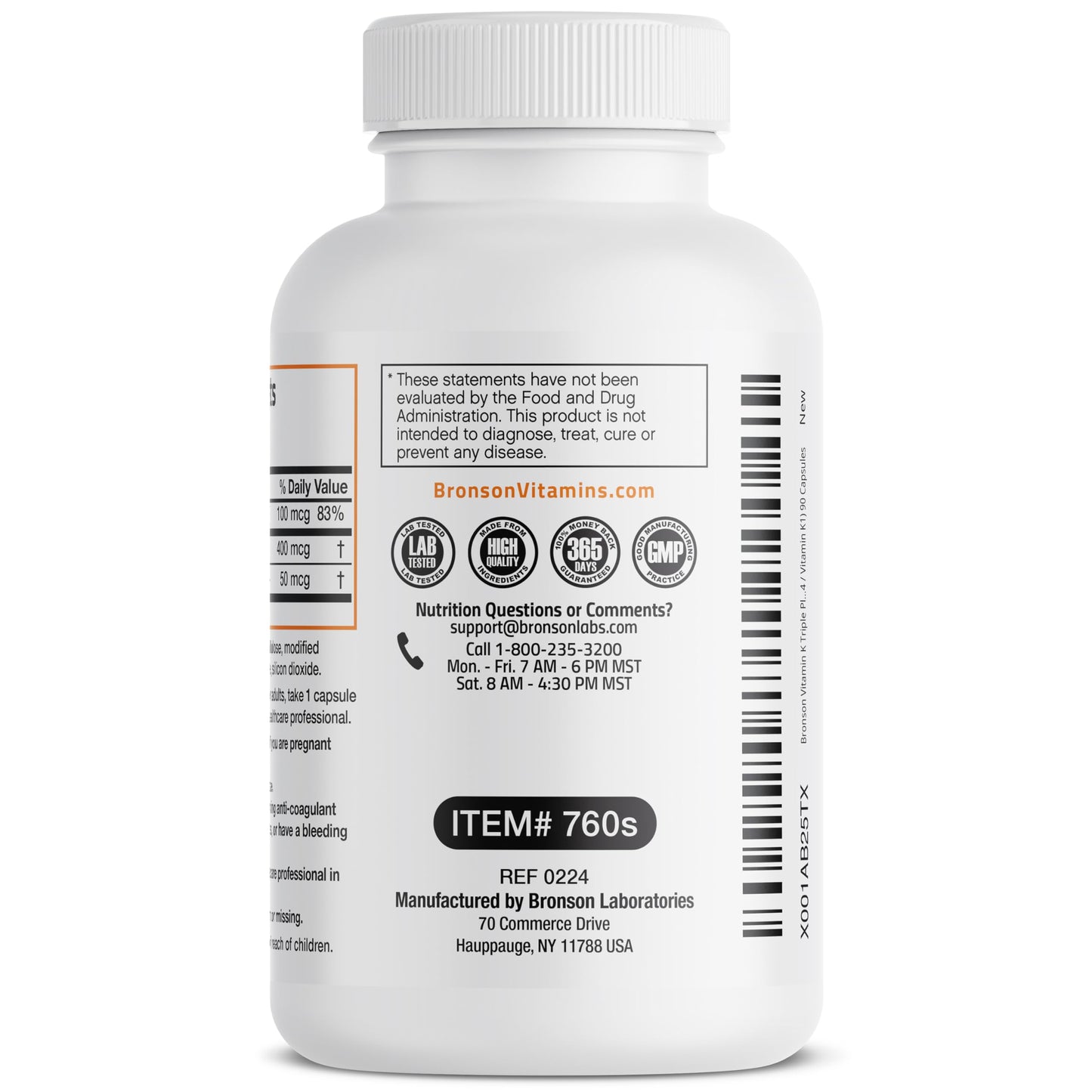 Vitamin K Triple Play (Vitamin K2 MK7 / Vitamin K2 MK4 / Vitamin K1) Full Spectrum Complex Vitamin K Supplement, 180 Capsules