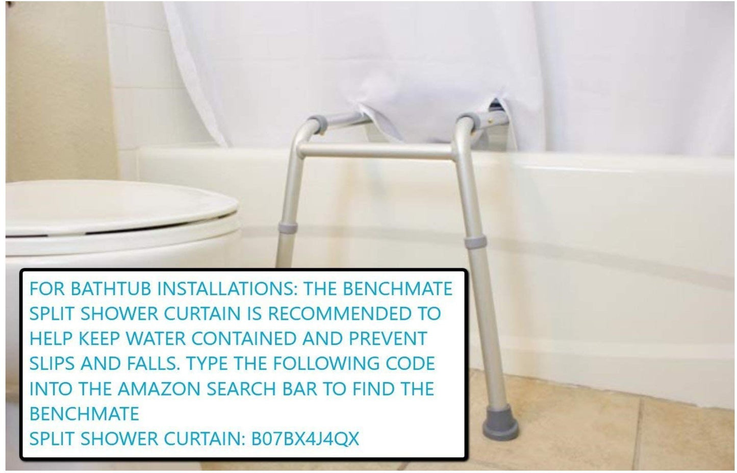 Platinum Health Sliding Shower Chair HydroGlyde Premium Heavy Duty, Padded Bathtub Transfer Bench with Cut Out Seat, for Bath Tub, Adjustable Legs, and Safety Belt, Quick Tool-Less Assembly, Blue