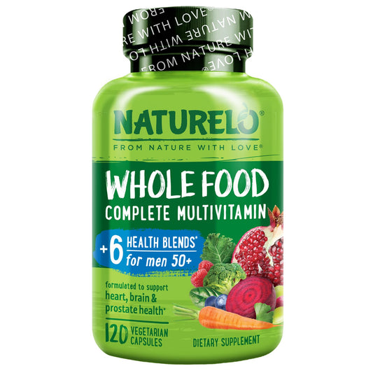 NATURELO Whole Food Multivitamin for Men 50+ – Comprehensive Wellness Support for Men Over 50