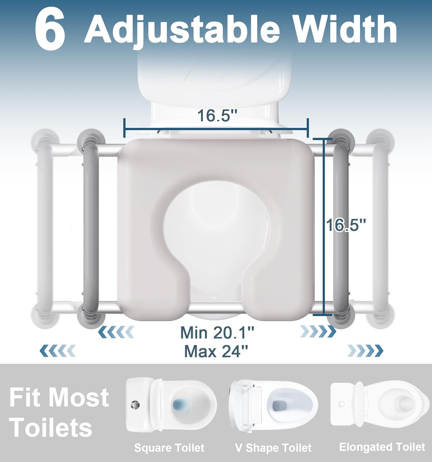 Raised Toliet Seat with Handles and Shower Chair for Inside Shower