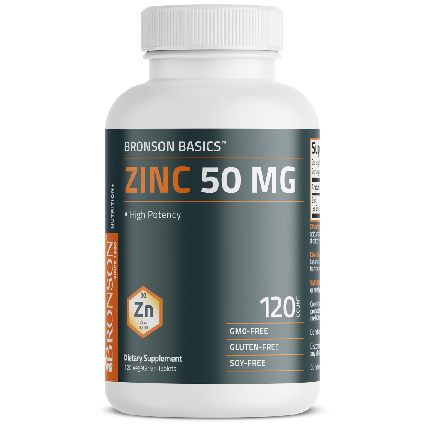 Bronson Zinc 50 MG High Potency One Year Supply Supports Immune, Antioxidant & Skin Health - Non-GMO, 360 Vegetarian Tablets