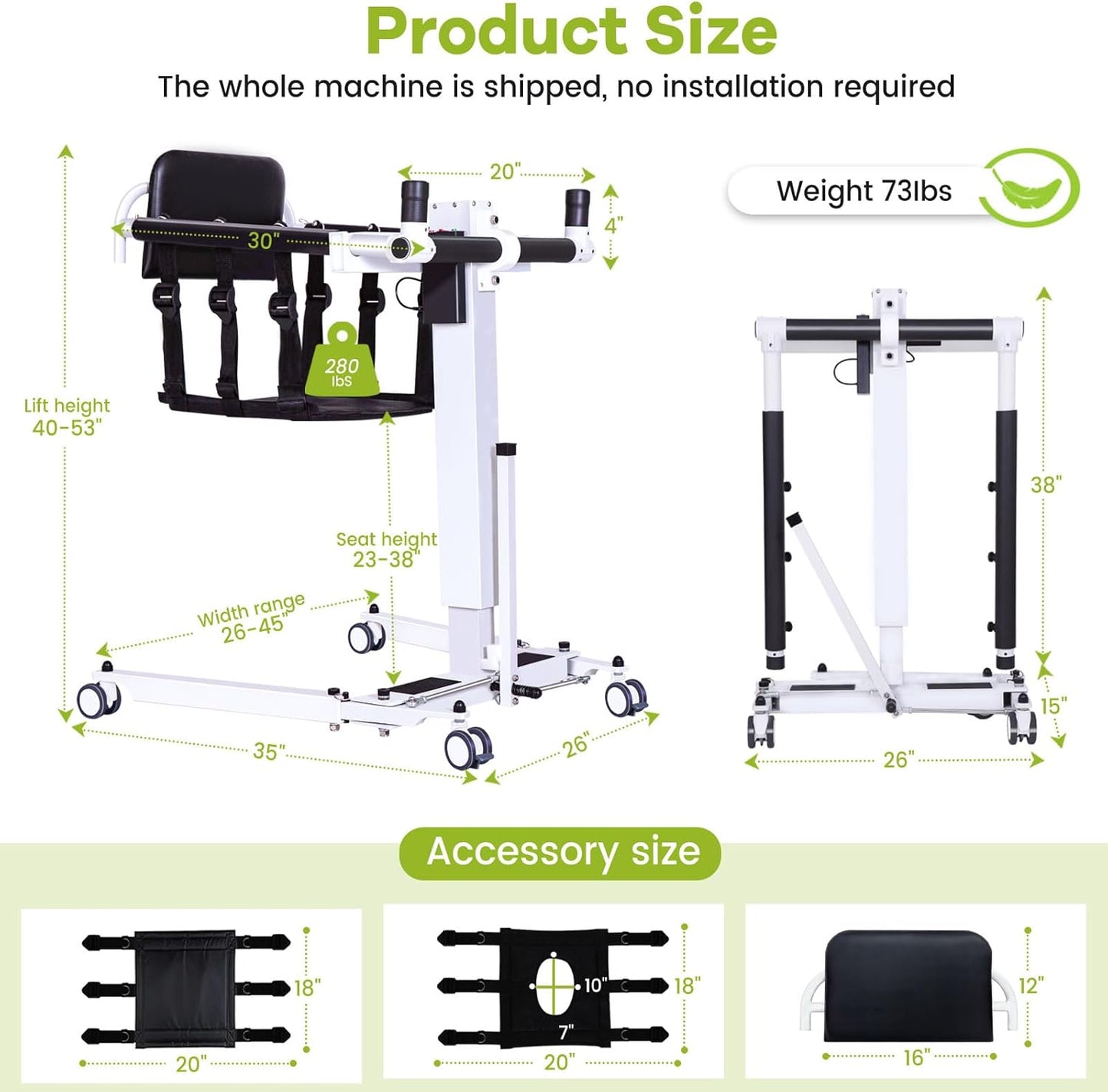 Upgrade-Electric Transfer Lift,Patient Lift Transfer Chair for Home,Folding Portable Patient Lift for Car,Handicap Lift Shower Chair,Bathroom Wheelchairs Transfer Chairs for Seniors