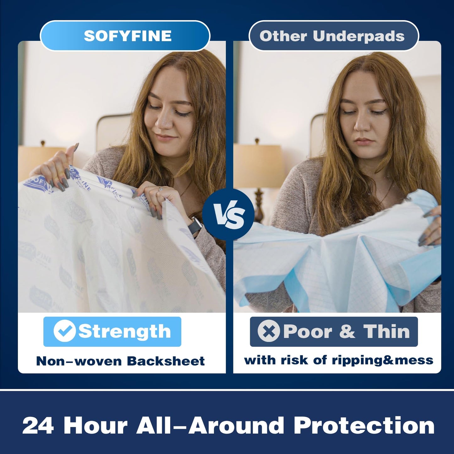 150 Gram Heavy Duty Chucks 40"x36" Disposable Tear Resistant Adult Incontinence Bed Pads,3XL Extra Large Thicken Puppy Pee Pad,10X Super Absorbency 360 Lb Transfer[20 Pads]