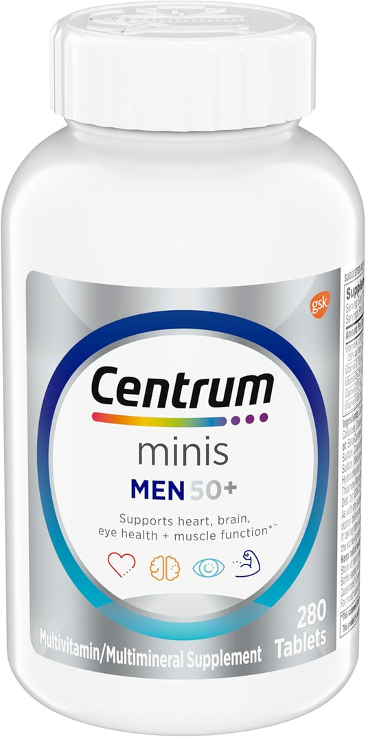 Centrum Minis Silver Multivitamin for Men 50 Plus – Essential Daily Nutrition for Memory, Cognition & Overall Wellness