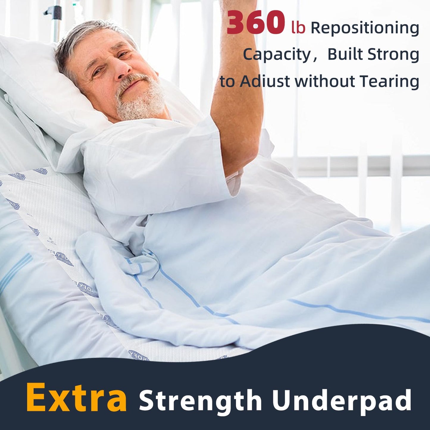 150 Gram Heavy Duty Chucks 40"x36" Disposable Tear Resistant Adult Incontinence Bed Pads,3XL Extra Large Thicken Puppy Pee Pad,10X Super Absorbency 360 Lb Transfer[20 Pads]