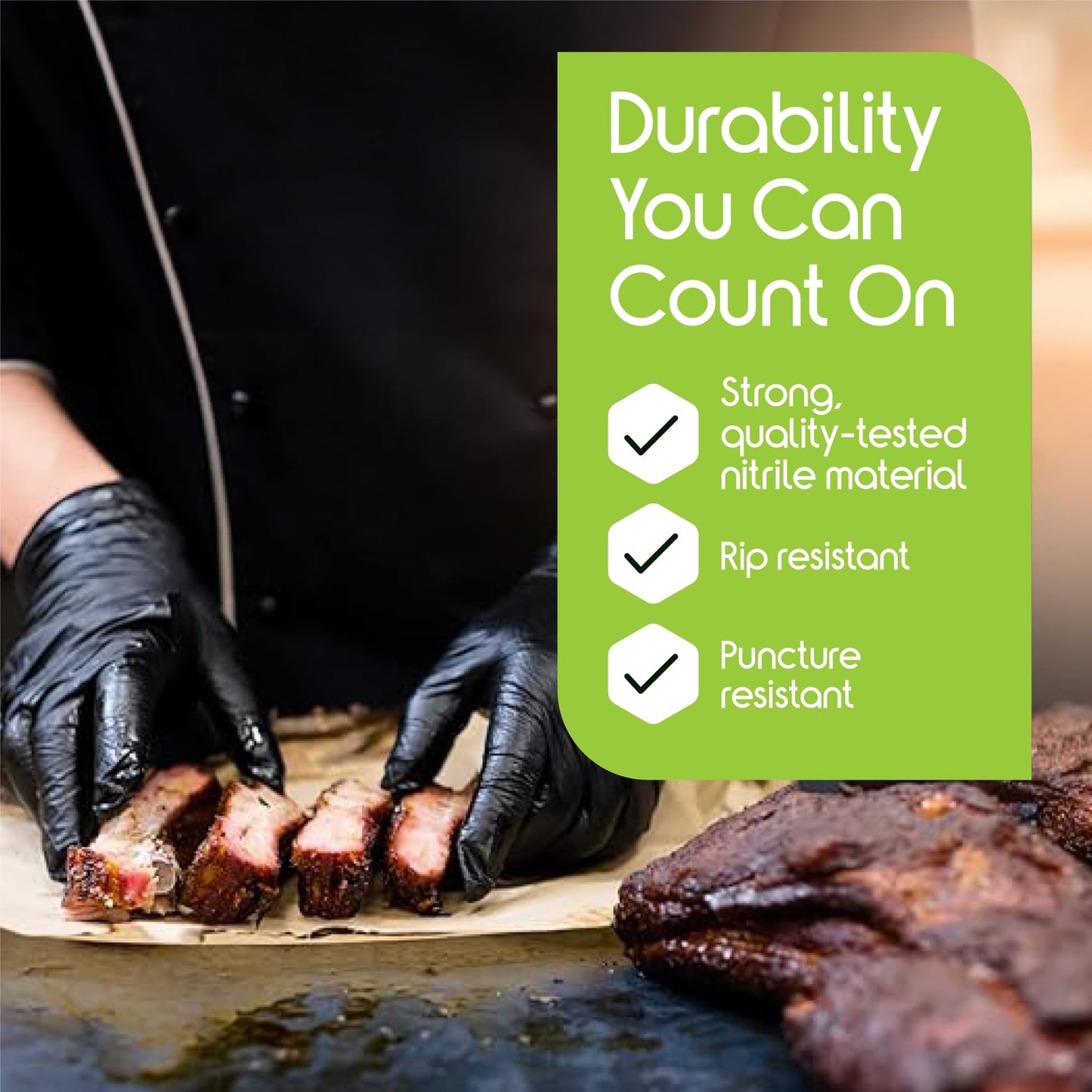 Inspire Black Nitrile Gloves | THE ORIGINAL Quality Black Gloves Disposable Latex Free | 4.5 Gloves Cooking Gloves