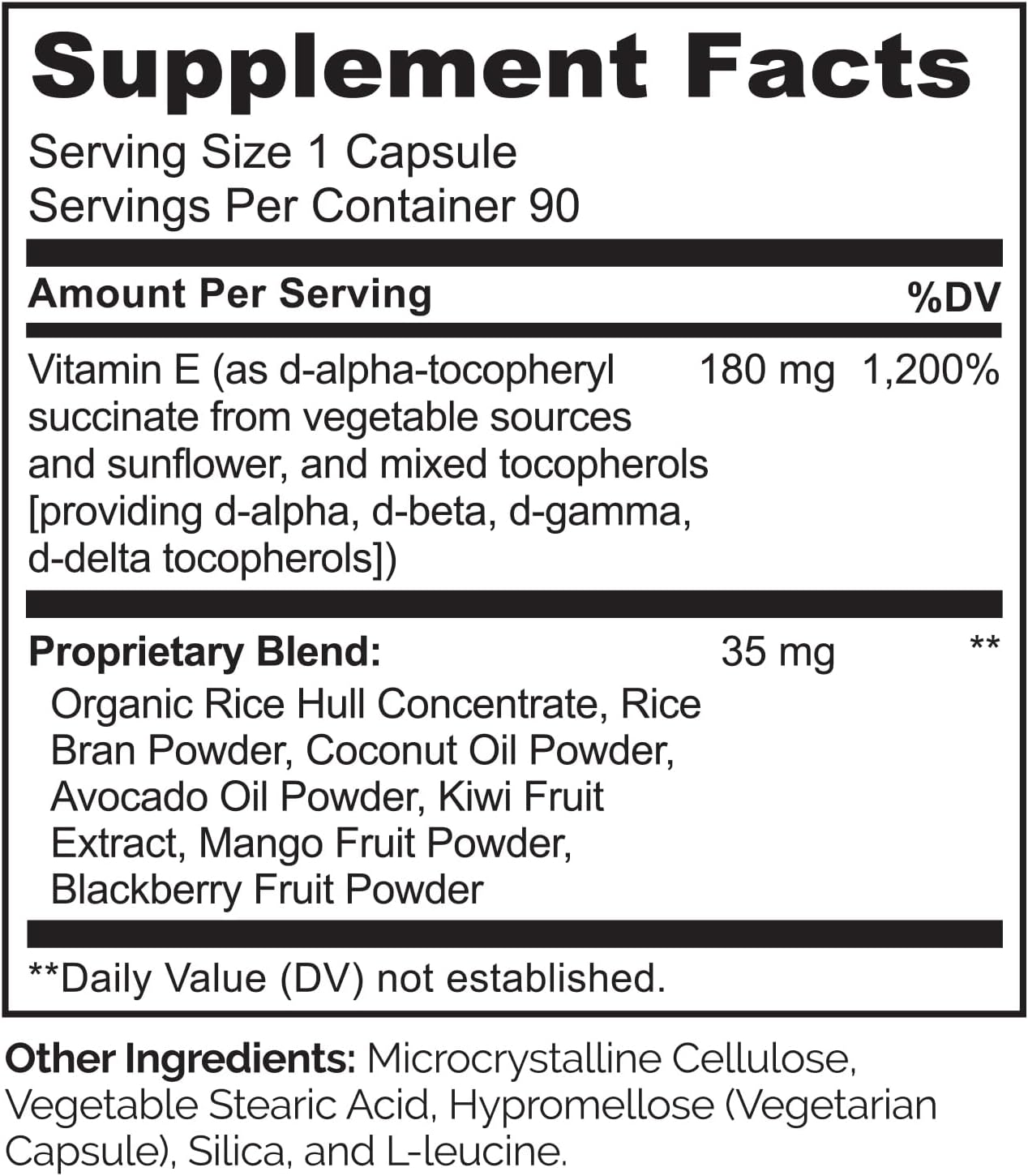 NATURELO Vitamin E - 180 mg (300 IU) of Natural Mixed Tocopherols from Organic Whole Foods - Supplement for Healthy Skin, Hair, Nails, Immune & Eye Health - Non-GMO, Soy Free - 90 Vegan Capsules