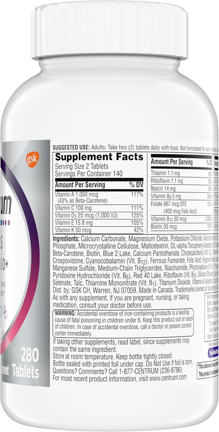 Centrum Minis Silver Women's Multivitamin for Women 50 Plus – Essential Daily Nutrition for Memory, Cognition & Overall Wellness