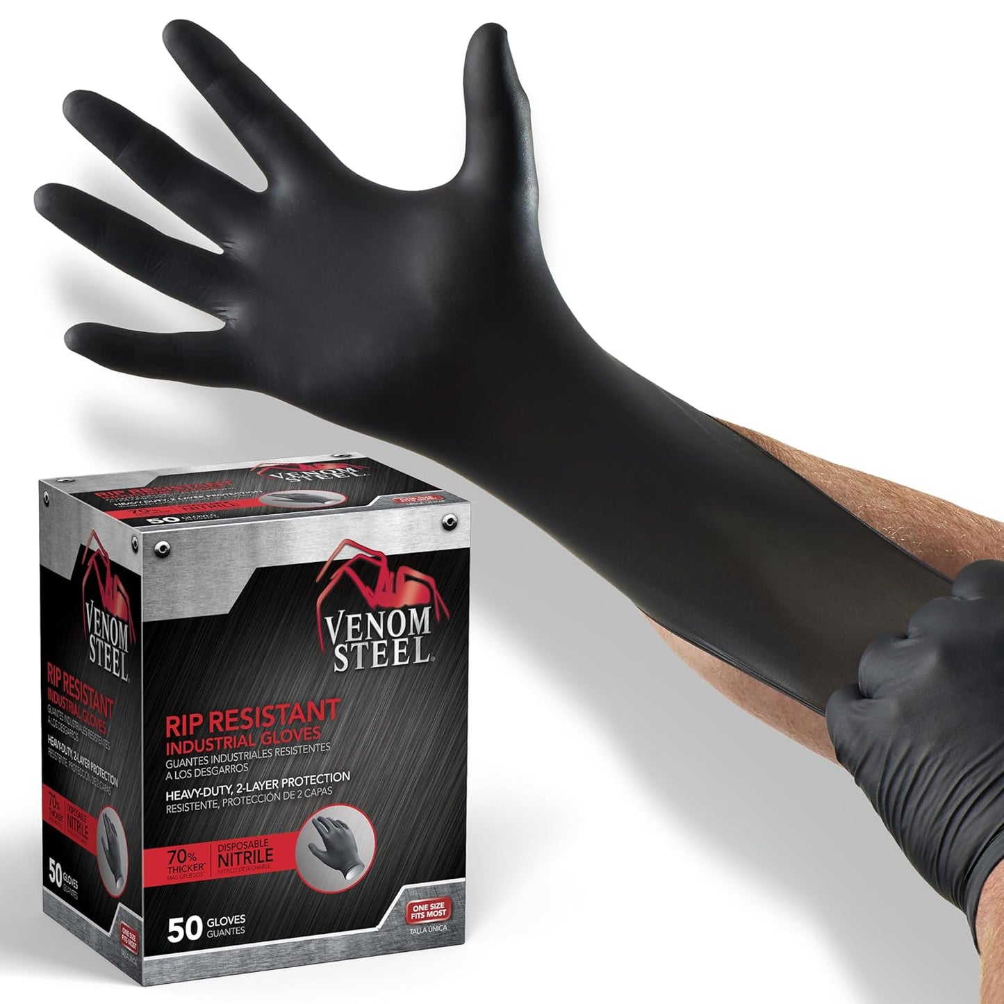 Venom Steel Industrial Nitrile Gloves – Heavy-Duty, Chemical-Resistant Protection