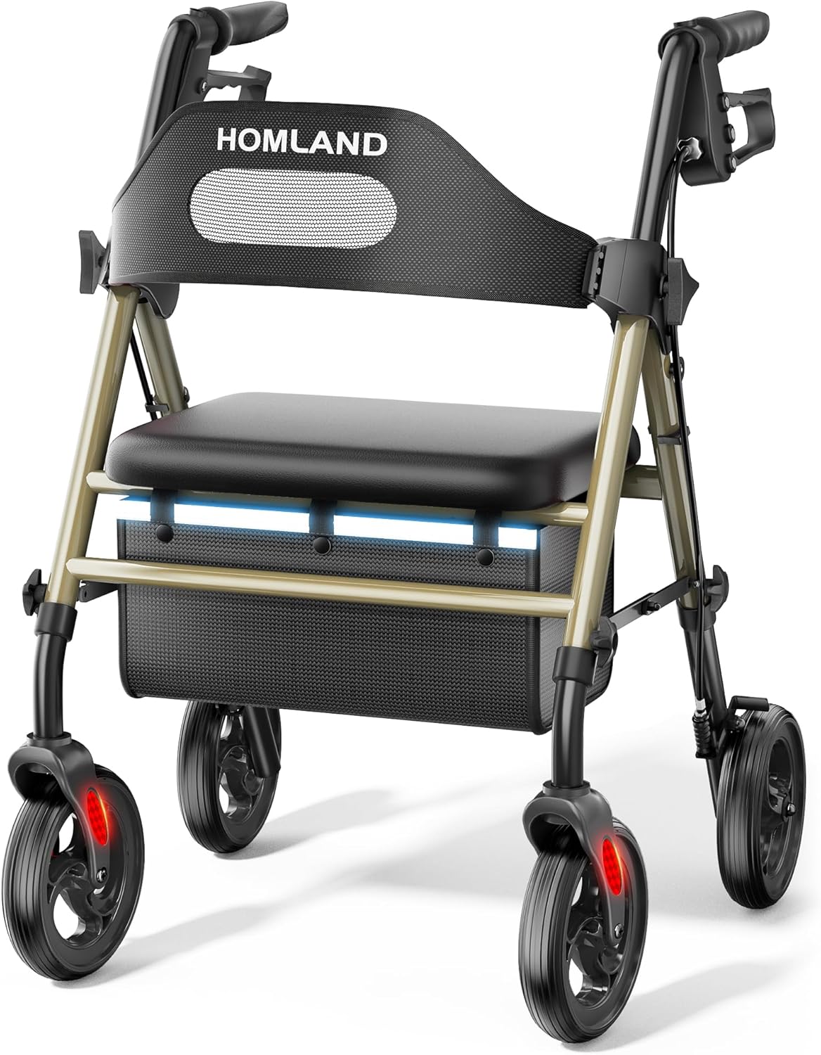 Rollator Walker with Seat and Chair for Inside Shower with Arms