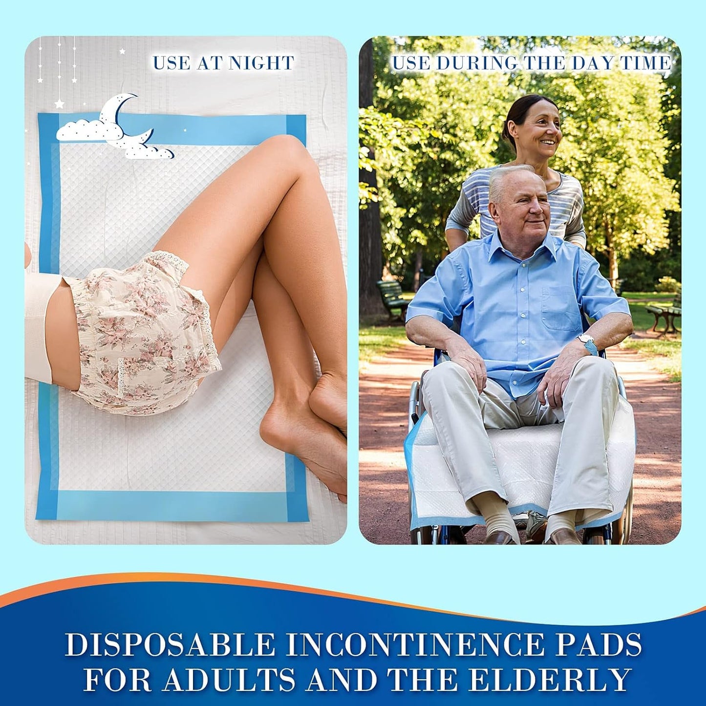 Bundle Total 120 Pads-Waterproof Chucks 23"x36"[100 Pads],Extra Large Disposable Bed Pads 36"x 48"(20 Count) Adult Chucks Incontinence Underpads,Thicken Premium Tear Resistant Waterproof Pee