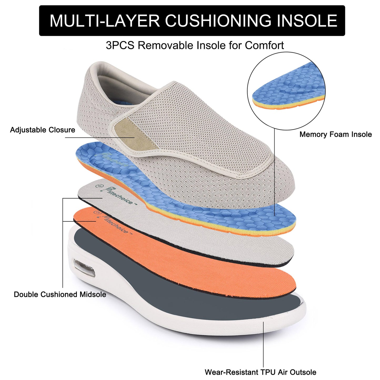 SPR&JOY Diabetic Shoes for Women – Comfortable & Supportive Footwear for Swollen Feet & Edema