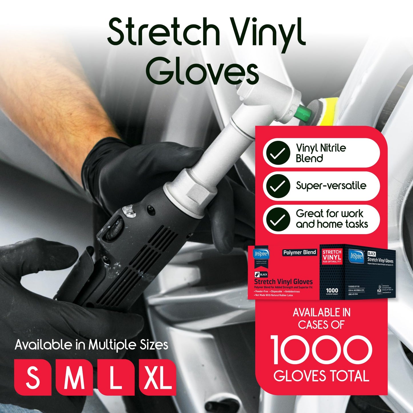 Inspire Black Nitrile Gloves | THE ORIGINAL Quality Black Gloves Disposable Latex Free | 4.5 Gloves Cooking Gloves