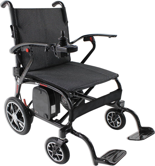 Zipr Carbon Fiber Electric Wheelchair - 28 lbs with Battery Power Electric Wheelchair - 300 lbs Max Weight - Heavy Duty Carbon Fiber Lightweight Motorized Wheelchair - Long Range TSA Approved Battery