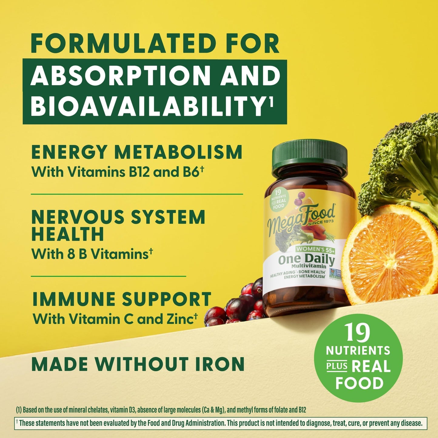MegaFood Women's 55+ One Daily Multivitamin – Comprehensive Wellness Support for Women Over 55